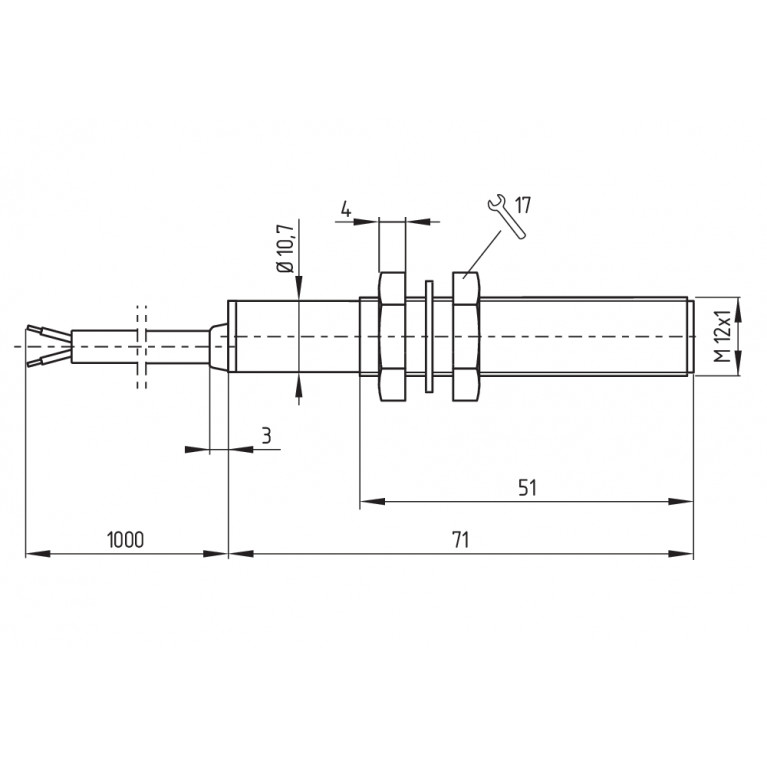 Магнитный датчик BN 120L-RZ/V 2,0M