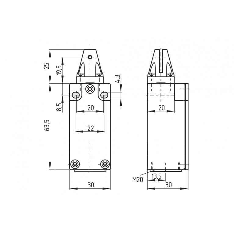 Шарнирный выключатель T5C 235-11Z-M20