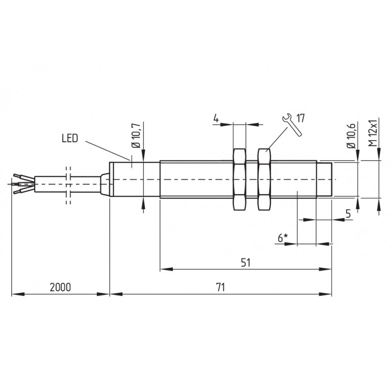 Индуктивный датчик IFL 4-12L-10P