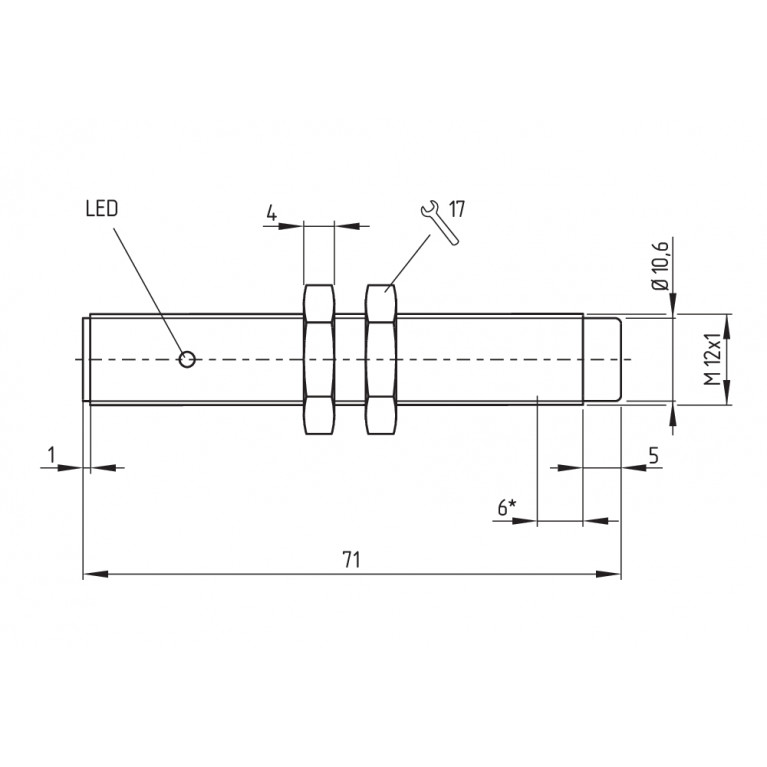 Индуктивный датчик IFL 4-12L-10STN