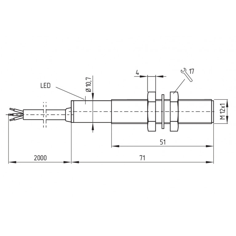 Индуктивный датчик IFL 4-120L-10P