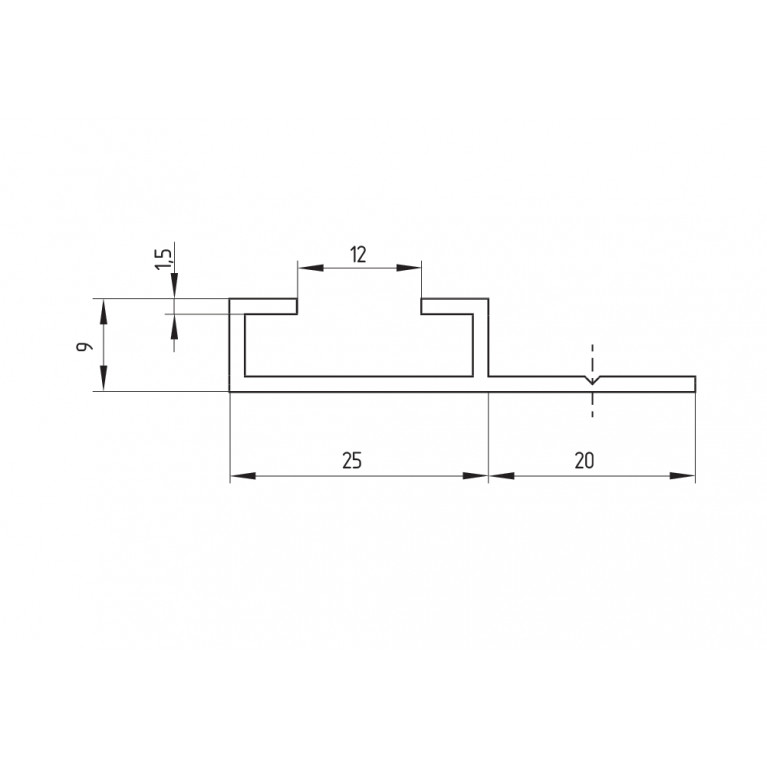 Тактильный датчик SE-AL12-1250 PACKED ALU. RAIL