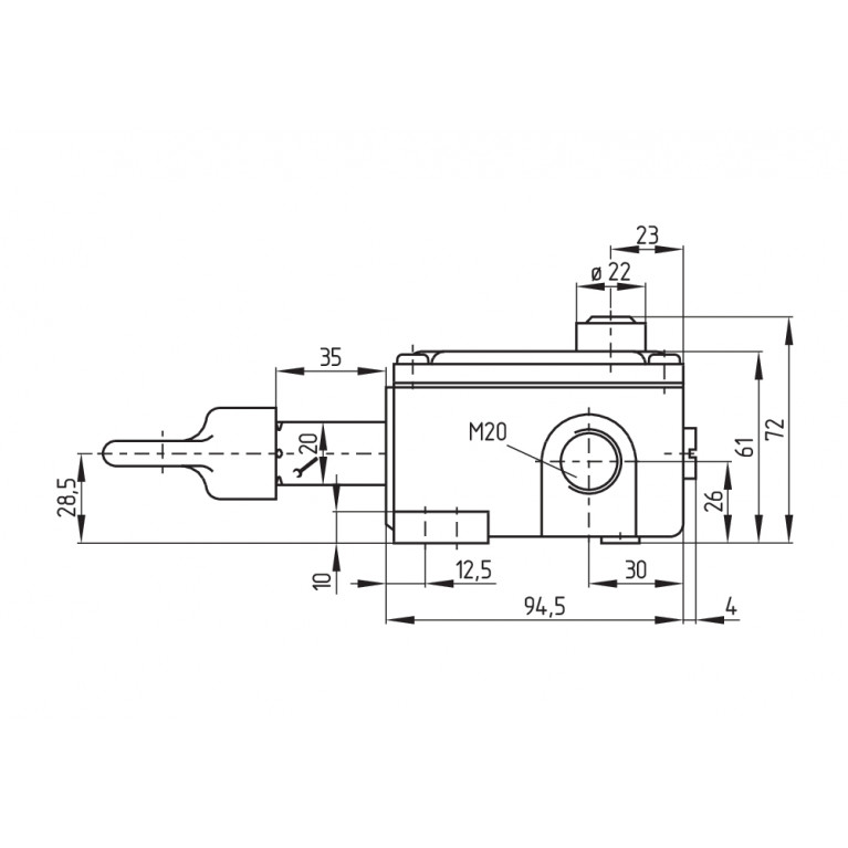 Тросовый выключатель TQ 441-01/01Y-UE-R-M20