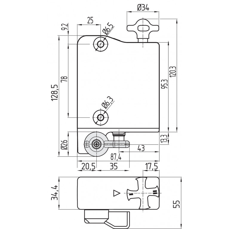 Электромагнитный блокиратор AZM300B-I2-ST-1P2P-T