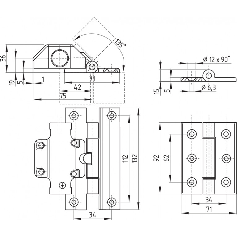 Шарнирный выключатель TESZ1102/S/30