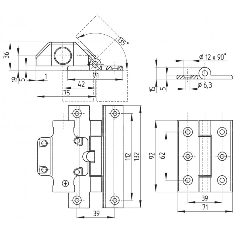 Шарнирный выключатель TESZ102/35