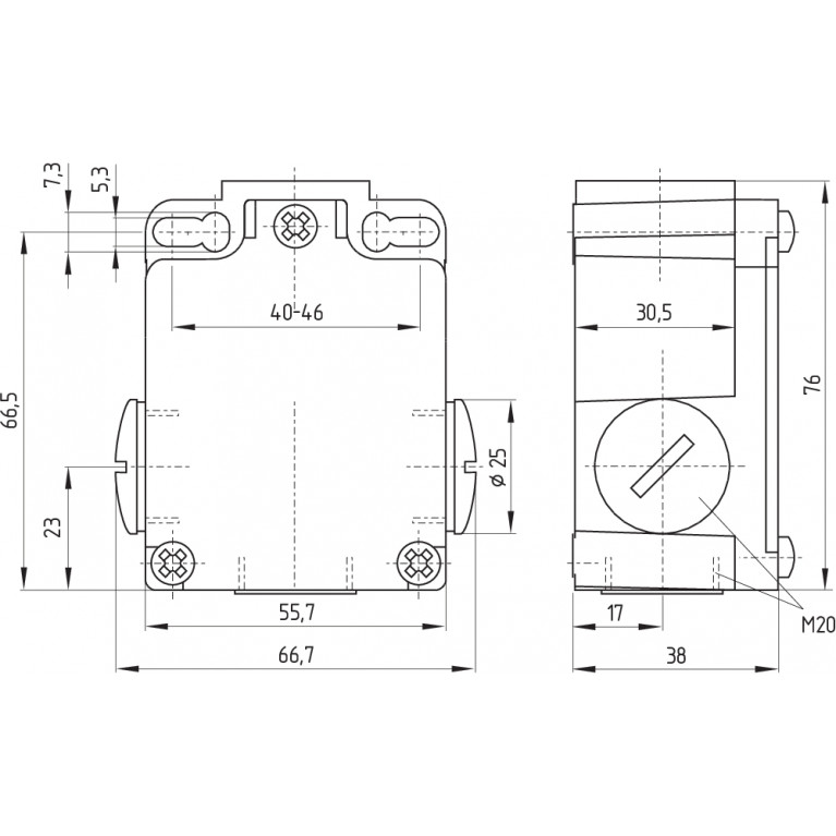 Позиционный выключатель EX-TR 355-20Z-3G/D