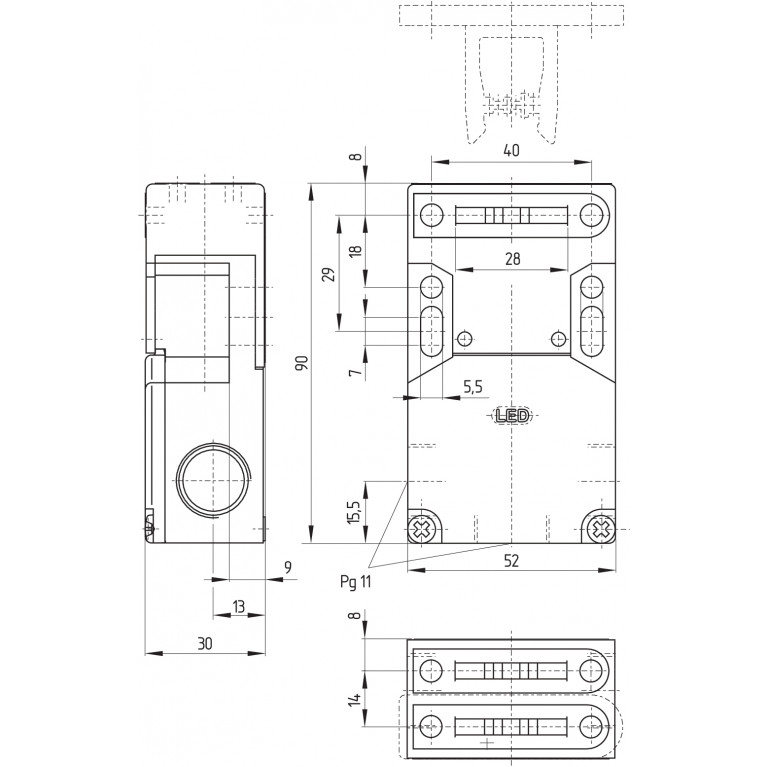 Электромагнитный блокиратор AZ 16-12ZI-STR-B6L-M16 