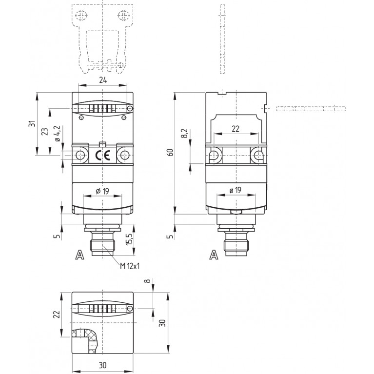 Электромагнитный блокиратор AZ 17-11ZRI-ST B6R
