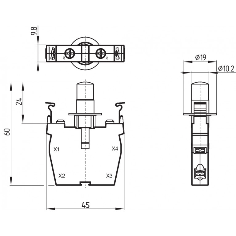 Клеммная колодка ELDE.N-RD-GN-YE-24VDC