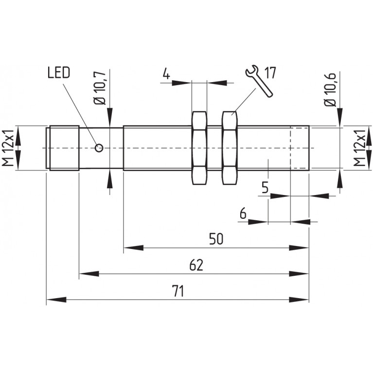 Индуктивный датчик IFL 2-12L-10STN