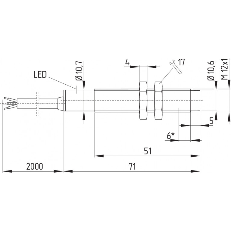 Индуктивный датчик IFL 4-12L-01N