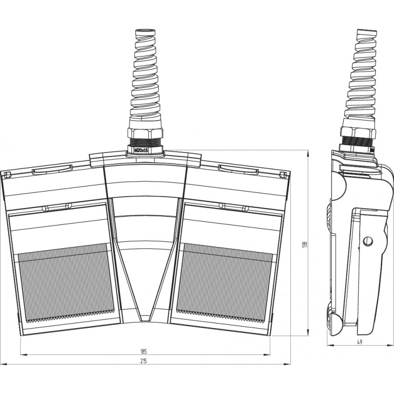 Ножной переключатель NKF2-1PW/1PWZ-B-2M