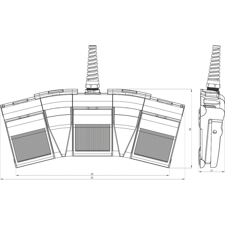 Ножной переключатель NKF3-1PW/1PW/1PWZ-B-2M
