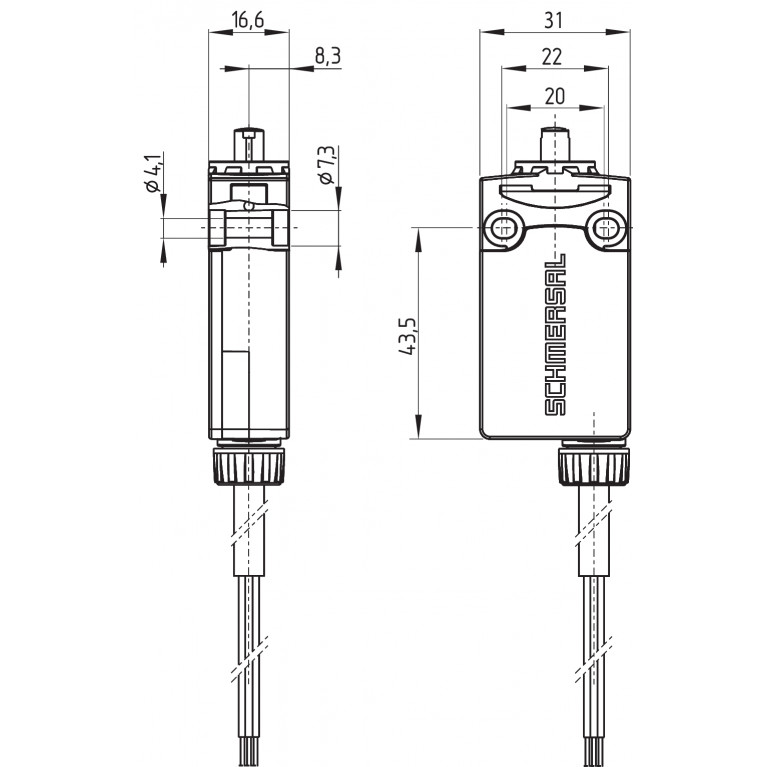 Позиционный выключатель PS116-T11-L200-K210