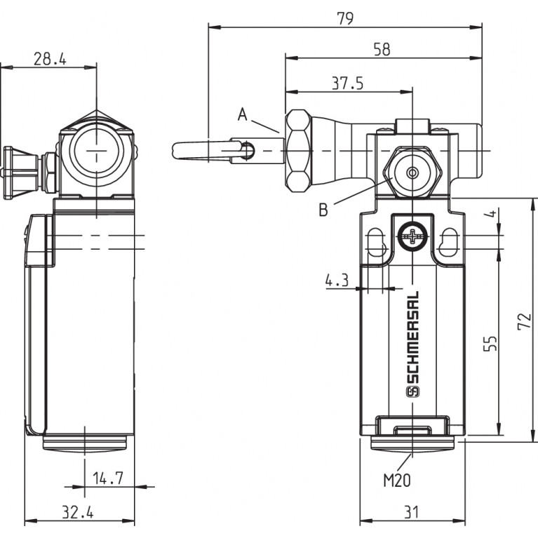Тросовый выключатель ZQ215AL-02