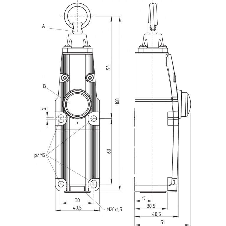 Тросовый выключатель ZQ 700 ST-AS