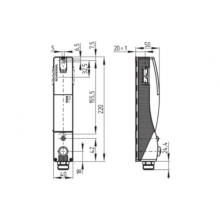 Электромагнитный блокиратор AZM 200 B ST-T-AS P