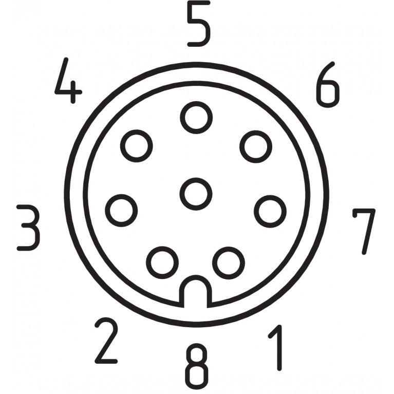 Кабель A-K8P-M12-S-G-5M-BK-2-X-A-4-69