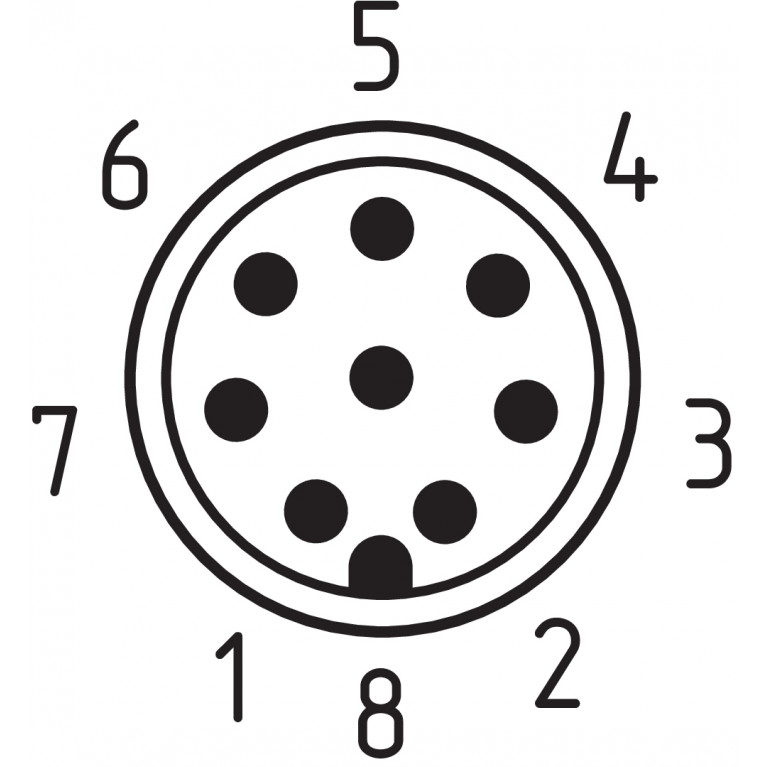 Кабель V-SK8P-M12-S-G-5,0M-BK-2-X-A-4-69