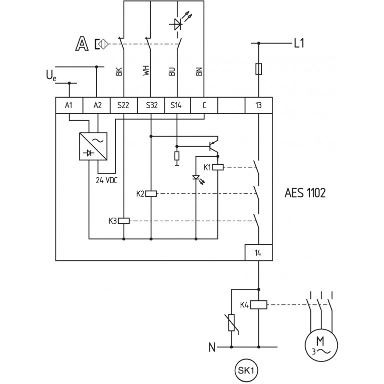 Реле безопасности AES 1102.2 230 VAC