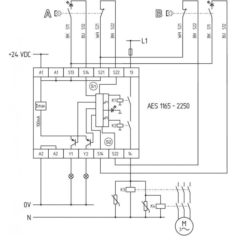 Реле безопасности AES 1165-2250
