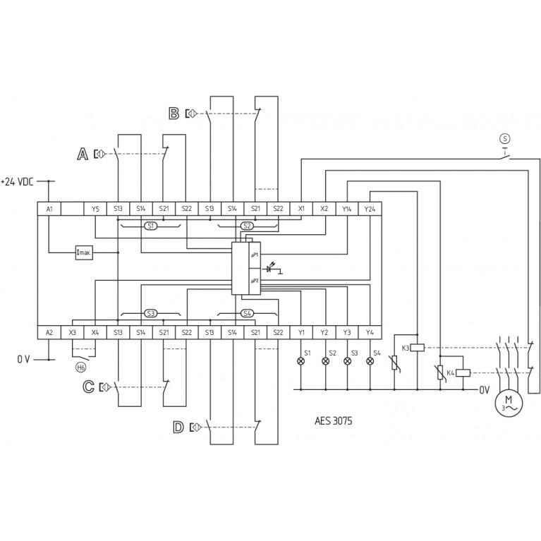 Реле безопасности AES 3075 24 VDC