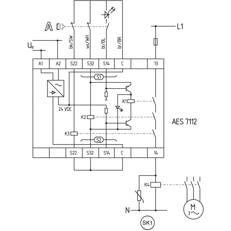 Реле безопасности AES 7112.2 230 VAC
