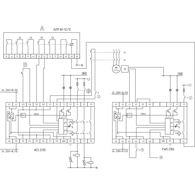 Реле безопасности FWS 2106 C UE: 24...230V AC/DC