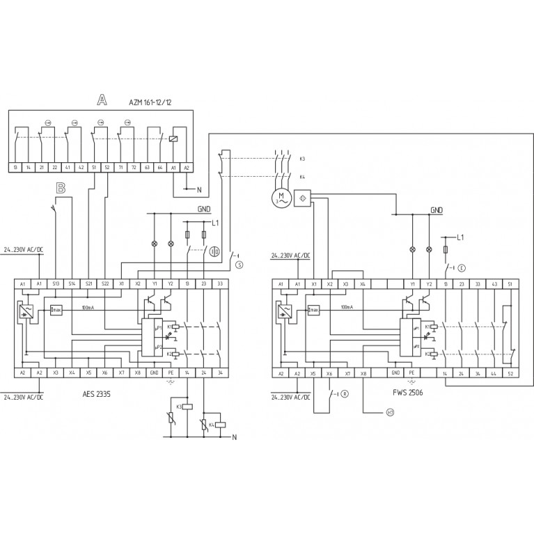 Реле безопасности FWS 2506 C UE: 24...230V AC/DC