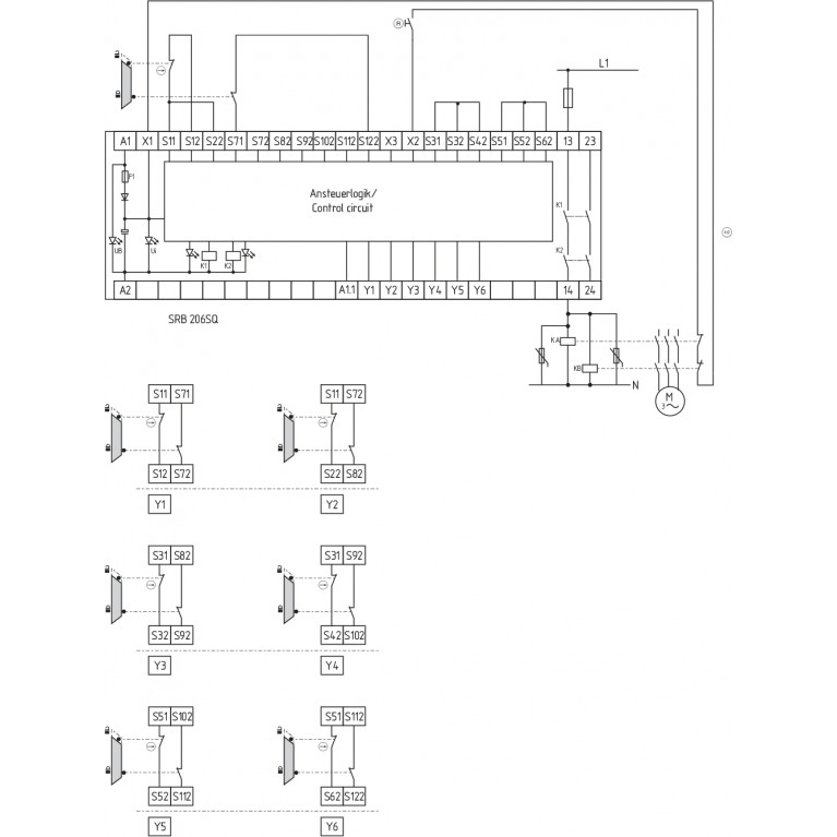 Реле безопасности SRB206SQ-230V