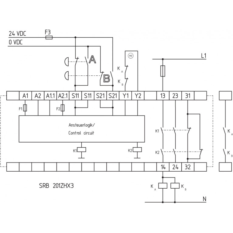 Реле безопасности SRB201ZHX3 24VDC