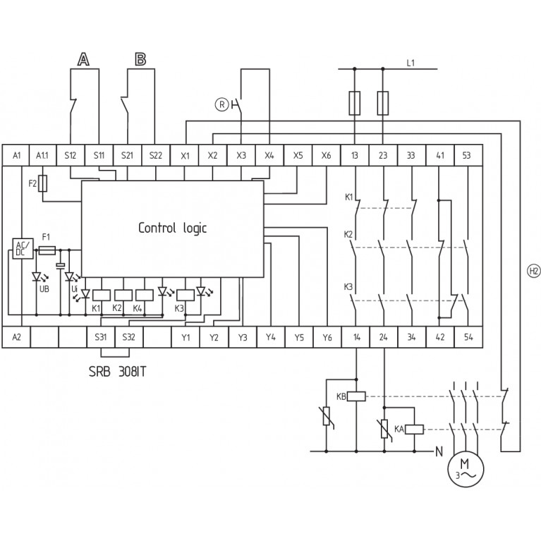 Реле безопасности SRB308IT-24VAC/DC