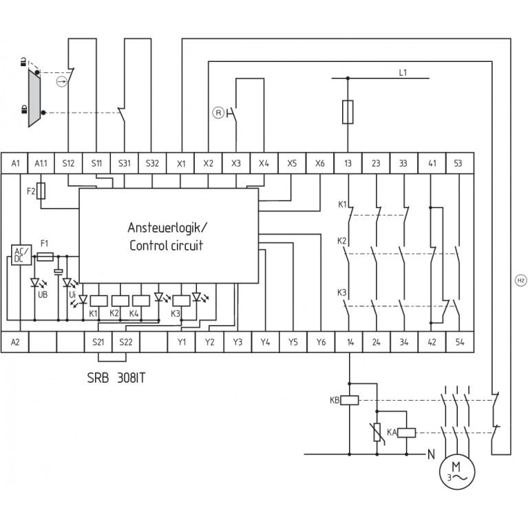 Реле безопасности SRB308IT-24VAC/DC