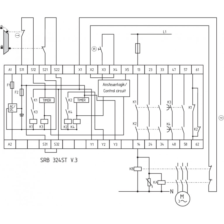 Реле безопасности SRB324ST 24V (V.3)