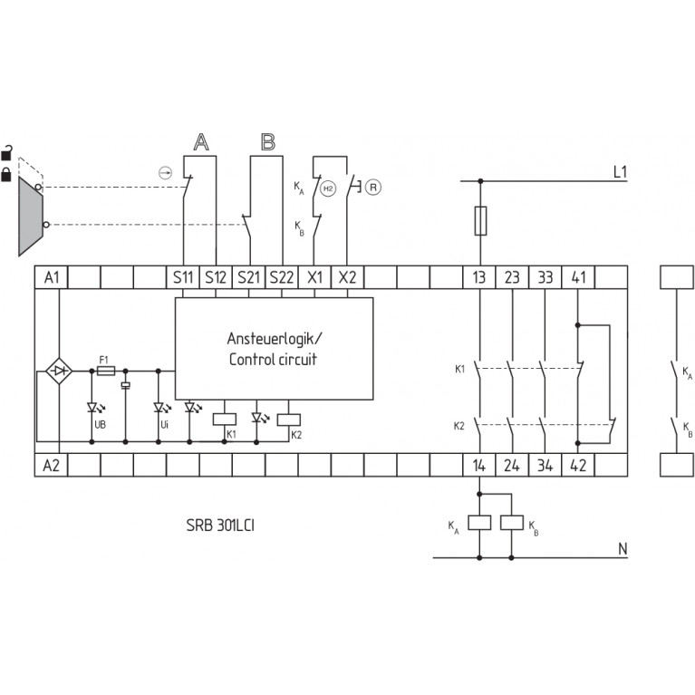 Реле безопасности SRB301LCI/7-24VAC/DC